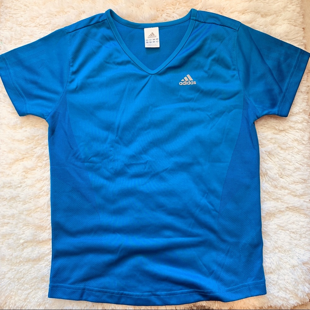 Blue adidas climacool running shirt